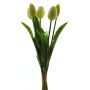 Artificial tulip LIBIA, white-green, 14"/35cm
