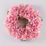Artificial hydrangea wreath MEJA, light pink, Ø14"/35cm
