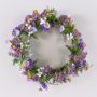 Artificial lavender wreath AJILA, gypsophila, daisies, purple, Ø12"/30cm