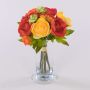 Bouquet of silk ranunculus TONIE, yellow-orange, 8"/20cm, Ø8"/20cm