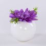 Faux gerbera IMINA in ceramic pot, purple, 4.7"/12cm, Ø 6"/15cm