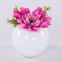 Faux Gerbera IMINA in a ceramic pot, pink-purple, 4.7"/12cm, Ø 6"/15cm