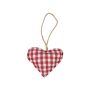 Cotton Decorative heart hanger FANNAR, kariert, red-white, Ø10cm