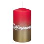 Pillar candle JARDENA with writing, favourite person in German, antique red-gold, 5.1"/13cm, Ø2.8"/7cm, 52h