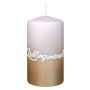 Pillar candle JARDENA with writing, favourite person in German, pale pink-gold, 5.1"/13cm, Ø2.8"/7cm, 52h