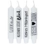 Tapered candle with saying KELANI, favourite person in German, 4 candles, 4 sayings, colourful, 6"/16,5cm, Ø1.1"/2,8cm, 6h