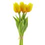Artificial tulip bouquet LETISIA, yellow, 10"/25cm