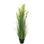 Fake reed grass arrangement ZIMIAO with panicles, campanula, light green, 4ft/125cm