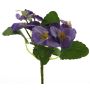 Artificial pansy flower FANGMU on spike, purple, 8"/20cm