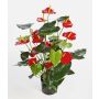 Artificial anthurium bush LEVANA, red, 31"/80cm, Ø3.1"x4"/8x10cm