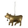 Metal Kuh Decorative hanger VALDIMAR, gold, 16x11cm
