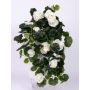 Artificial hanging geranium ANTON on spike, white, 26"/65cm, Ø2"-3.1"/5-8cm