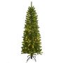 Artificial Slim Christmas tree ROVANIEMI SPEED, LEDs, 6ft/195cm, Ø28"/70cm