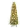 Artificial Slim Christmas tree ROVANIEMI SPEED, snow-covered, LEDs, 12ft/365cm, Ø4ft/115cm