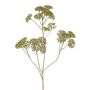 Decorative yarrow branch ORTEGA, green, 30"/75cm, Ø2.8"-5.1"/7-13cm