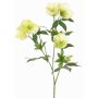 Artificial Christmas rose branch ANYALA, green-white, 24"/60cm, Ø2"-2.4"/5-6cm