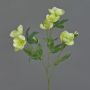 Artificial Christmas rose branch ANYALA, green-white, 24"/60cm, Ø2"-2.4"/5-6cm