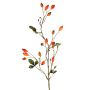 Decorative wild rose branch ZERBST with rose hips, orange-red, 31"/80cm