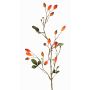 Decorative wild rose branch ZERBST with rose hips, orange-red, 31"/80cm