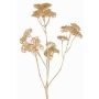 Decorative yarrow branch ORTEGA, gold, 30"/75cm, Ø2.8"-5.1"/7-13cm