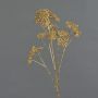 Decorative yarrow branch ORTEGA, gold, 30"/75cm, Ø2.8"-5.1"/7-13cm