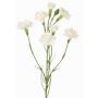 Artificial carnation branch PIARA, white, 24"/60cm, Ø1.2"-2"/3-5cm