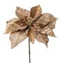 Velvet poinsettia PLINTY, gold, 22"/55cm