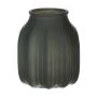 Small glass table vase AMORY, olive green matt, 6"/16cm, Ø5.4"/13,8cm