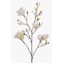 Fake magnolia spray LILO, white-pink, 4ft/110cm, Ø2"-3.5"/5-9cm