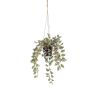 Artificial Tradescantia Zebrina hanging basket SPROUT in decorative pot, green, 16"/40cm