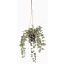 Artificial Tradescantia Zebrina hanging basket SPROUT in decorative pot, green, 16"/40cm