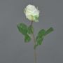 Artificial rose POPI, white-green, 22"/55cm