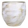 Plant pot AETIOS, ceramic, colour gradient, white-gold, 6.3"/16cm, Ø6.7"/17cm