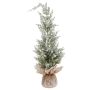 Artificial cedar ANGARA in jute bag, snow-covered, green-white, 28"/70cm