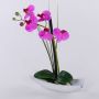 Artificial Phalaenopsis orchid 'YANNIE', with reed and ceramic bowl, cerise, 12"/30cm