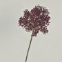 Artificial snowball VARINKA with buds, dry look, burgundy red, 22"/55cm