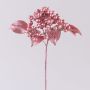 Decorative elderberry branch VIKTORINE with berries, metallic rose gold, 12"/30cm
