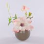 FEMI artificial magnolia in a beige ceramic pot, apricot, 20cm, Ø17cm