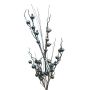 Artificial apple rose branch ARGYLE with rose hips, glitter, black, 3ft/90cm
