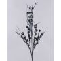Artificial apple rose branch ARGYLE with rose hips, glitter, black, 3ft/90cm