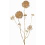 Artificial skimmia branch LOBUS, gold, 35"/90cm, Ø1.6"-3.3"/4-8.5cm