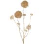 Artificial skimmia branch LOBUS, gold, 35"/90cm, Ø1.6"-3.3"/4-8.5cm