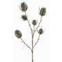 Artificial wild teasel branch LORISU, petrol green, 26"/65cm, Ø1.2"-1.6"/3-4cm