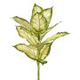 Artificial Dieffenbachia VISP, flame-retardant, on a stake, green-cream, 16"/40cm