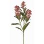 Artificial skimmia branch LAUSANA with flowers, mauve, 26"/65cm, Ø2.8"/7cm