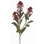 Artificial plant: Skimmia LAUSANA branch with flowers, burgundy, 26"/65cm, Ø2.8"/7cm
