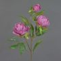 Artificial branch Peony MANJA, dusky pink-fuchsia, 28"/70cm, Ø3.1"-4"/8-10cm