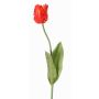 Artificial flower parrot tulip UAKARI, red-orange-green, 26"/65cm, Ø2.4"/6cm