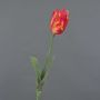 Artificial flower Parrot tulip UAKARI, red-orange-green, 26"/65cm, Ø2.4"/6cm