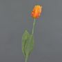 Artificial flower Parrot tulip UAKARI, orange-yellow, 26"/65cm, Ø2.4"/6cm